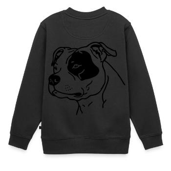 american_stafford_3 - Sweat Premium enfant bio - noir - Dos - AI Model Kid Female (0cm)