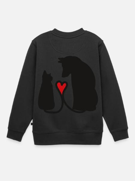 Chien et chat - Sweat Premium enfant bio - noir