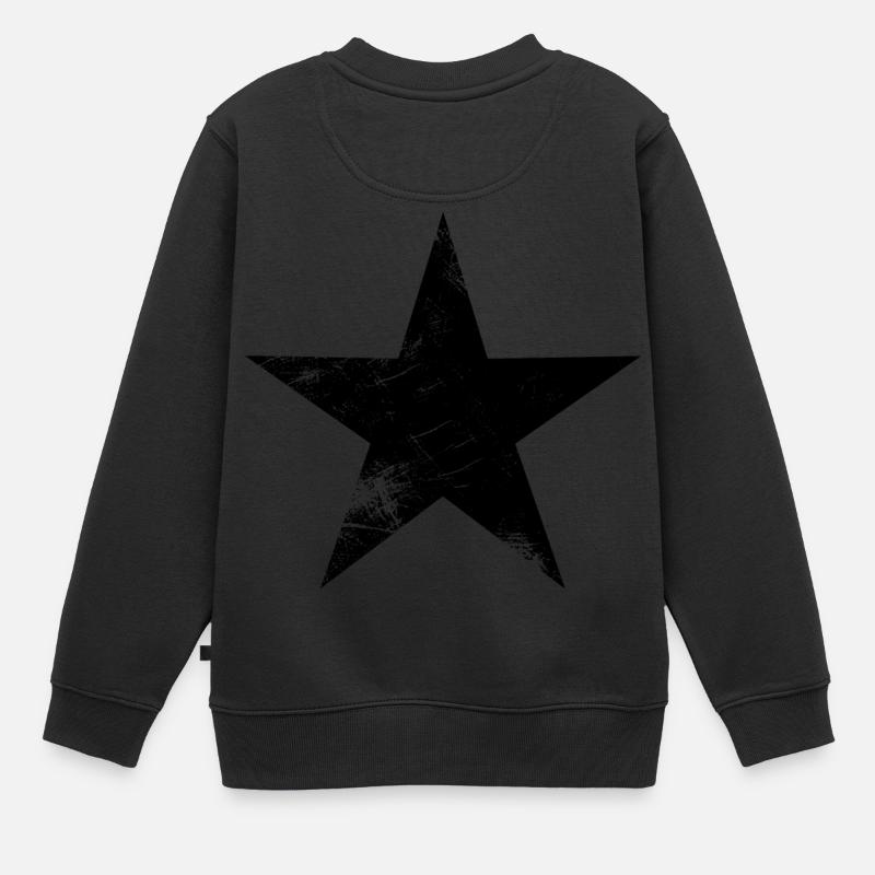 VINTAGE NOIR ETOILE - Sweat Premium enfant bio - noir