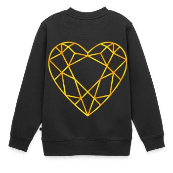 goldenes Herz - Kinder Premium Organic Sweatshirt - Schwarz - Hinten - AI Model Kid Female (0cm)