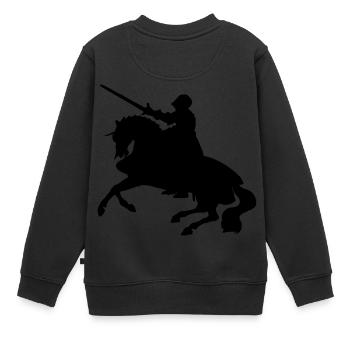 Ritter - Kinder Premium Organic Sweatshirt - Schwarz - Hinten - AI Model Kid Female (0cm)