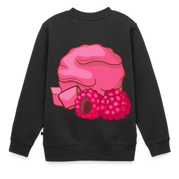 Crème glacée aux framboises Crème glacée Crème glacée Crème glacée - Sweat Premium enfant bio - noir - Dos - AI Model Kid Female (0cm)