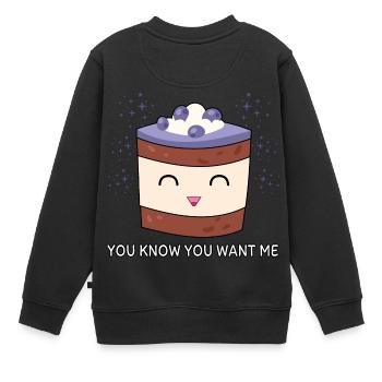 Vous savez que vous me voulez - Sweat Premium enfant bio - noir - Dos - AI Model Kid Female (0cm)