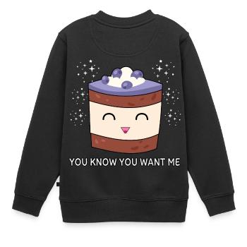 You Know You Want Me - Kinder Premium Organic Sweatshirt - Schwarz - Hinten - AI Model Kid Female (0cm)