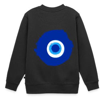auge,blaues auge,Böses Auge,nazar,fatima - Kinder Premium Organic Sweatshirt - Schwarz - Hinten - AI Model Kid Female (0cm)