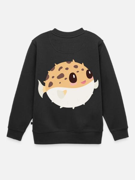 Puffer fish - Kids Premium Organic Sweatshirt - black