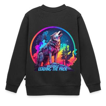 Pack - Kids Premium Organic Sweatshirt - black - Back - AI Model Kid Female (0cm)