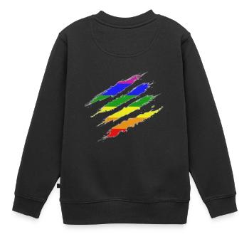 Klaue Markiert Regenbogenflagge - Kinder Premium Organic Sweatshirt - Schwarz - Hinten - AI Model Kid Female (0cm)