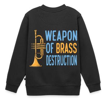 Trompettiste Drôle trompettiste Brass Player - Sweat Premium enfant bio - noir - Dos - AI Model Kid Female (0cm)