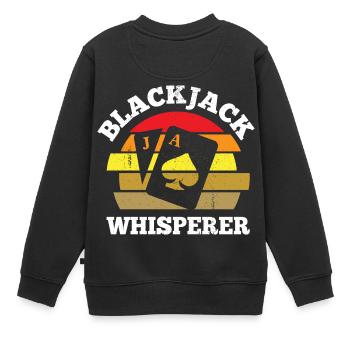 Blackjack Whisperer Funny Casino Gambling Card - Kinder Premium Organic Sweatshirt - Schwarz - Hinten - AI Model Kid Female (0cm)