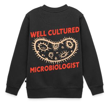Microbiologiste bien cultivé Drôle de microbiologie - Sweat Premium enfant bio - noir - Dos - AI Model Kid Female (0cm)