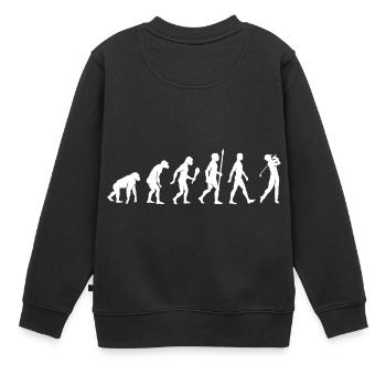 Lustige Golf Evolution Golfspieler Geschenkidee - Kinder Premium Organic Sweatshirt - Schwarz - Hinten - AI Model Kid Female (0cm)