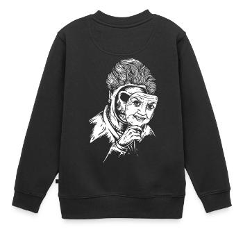 Lady in yellow - Kids Premium Organic Sweatshirt - black - Back - AI Model Kid Female (0cm)