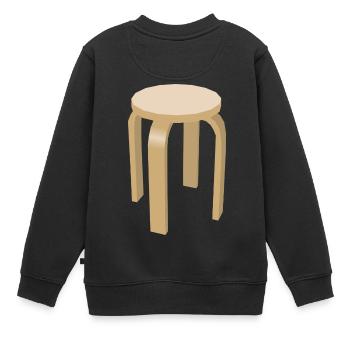 canapé canapé chaise chaise chaise table lamp lampe benc - Sweat Premium enfant bio - noir - Dos - AI Model Kid Female (0cm)