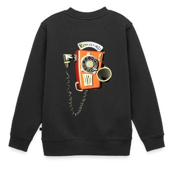 Anneau téléphone téléphonique murale Seigneur - Sweat Premium enfant bio - noir - Dos - AI Model Kid Female (0cm)