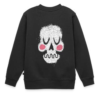 crâne crâne zombie halloween - Sweat Premium enfant bio - noir - Dos - AI Model Kid Female (0cm)
