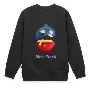New York - Sweat Premium enfant bio - noir - Dos - AI Model Kid Female (0cm)