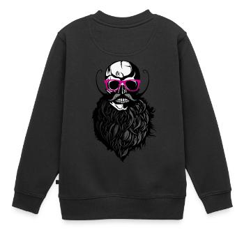 Tod Kopf kahl hipster Schädellogo Anarchie SLU - Kinder Premium Organic Sweatshirt - Schwarz - Hinten - AI Model Kid Female (0cm)
