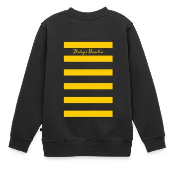 Streifen gelb - Fleißiges Bienchen - Kinder Premium Organic Sweatshirt - Schwarz - Hinten - AI Model Kid Female (0cm)