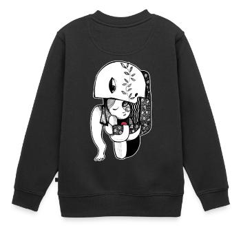 fils de la lune - Sweat Premium enfant bio - noir - Dos - AI Model Kid Female (0cm)