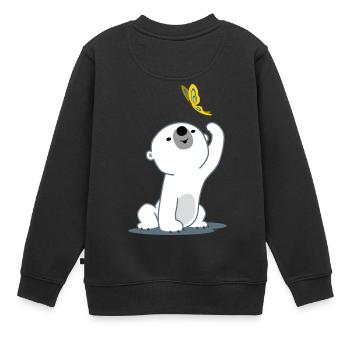 Niedlicher Trickfilm Eisbärbaby Cheerful Madness!! - Kinder Premium Organic Sweatshirt - Schwarz - Hinten - AI Model Kid Female (0cm)