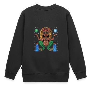 Déesse Atabey Taino - Sweat Premium enfant bio - noir - Dos - AI Model Kid Female (0cm)