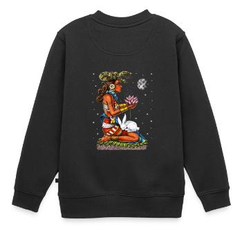 Déesse maya Ixchel - Sweat Premium enfant bio - noir - Dos - AI Model Kid Female (0cm)