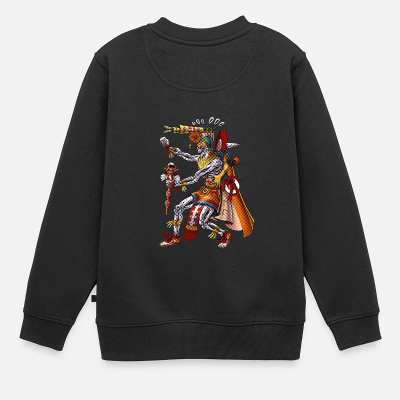 Aztekischer Gott Mictlantecuhtli - Kinder Premium Organic Sweatshirt - Schwarz