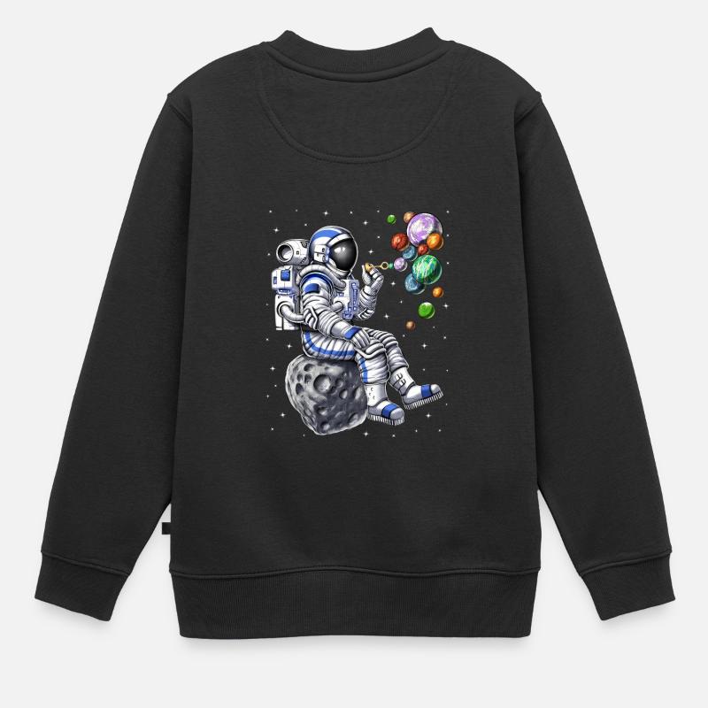 Astronaute soufflant des bulles - Sweat Premium enfant bio - noir
