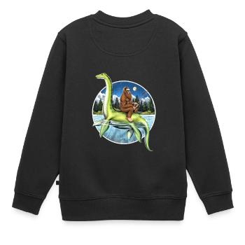 Bigfoot Loch Ness Monster Fishing - Sweat Premium enfant bio - noir - Dos - AI Model Kid Female (0cm)
