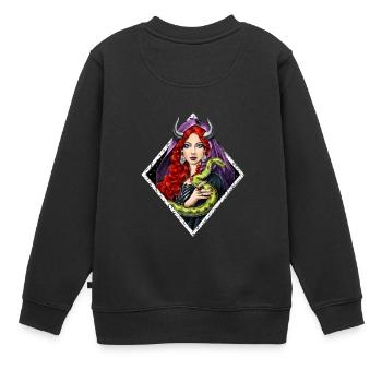 Göttin Lilith - Kinder Premium Organic Sweatshirt - Schwarz - Hinten - AI Model Kid Female (0cm)