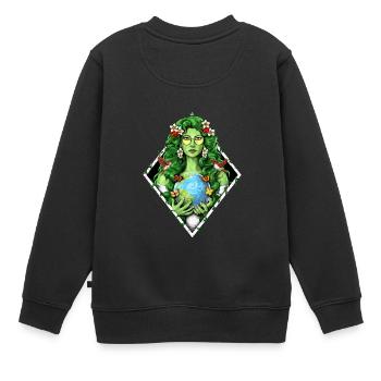 Gaia Mutter Erde Göttin - Kinder Premium Organic Sweatshirt - Schwarz - Hinten - AI Model Kid Female (0cm)