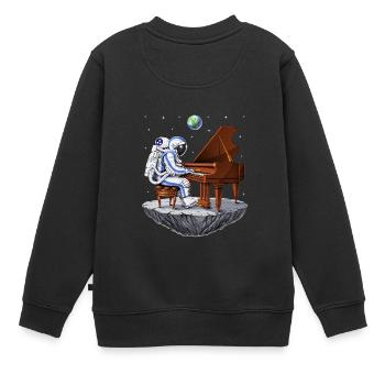 Weltraumastronaut Pianist - Kinder Premium Organic Sweatshirt - Schwarz - Hinten - AI Model Kid Female (0cm)