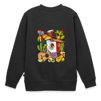 Mexikanisches Erbe - Kinder Premium Organic Sweatshirt - Schwarz - Hinten - AI Model Kid Female (0cm)