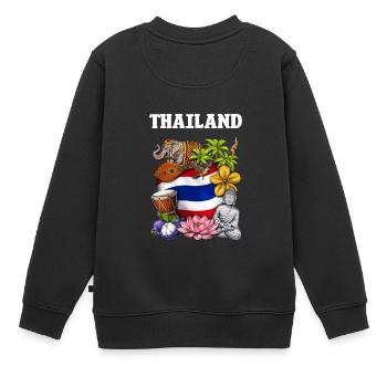 Thaïlande - Sweat Premium enfant bio - noir - Dos - AI Model Kid Female (0cm)