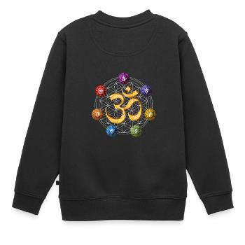 Yoga Chakra Symbole - Kinder Premium Organic Sweatshirt - Schwarz - Hinten - AI Model Kid Female (0cm)