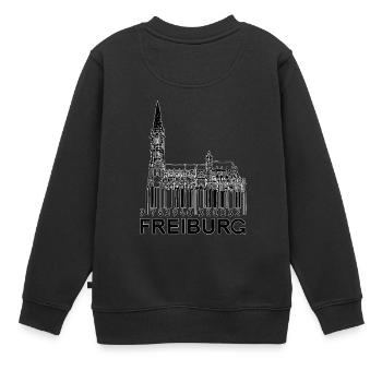 Freiburg im Breisgau Freiburger Münster CityShirt - Kinder Premium Organic Sweatshirt - Schwarz - Hinten - AI Model Kid Female (0cm)
