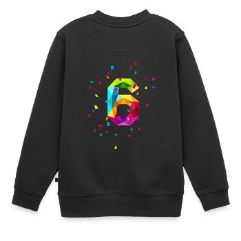 Anniversaire anniversaire chemise 6 six enfants - Sweat Premium enfant bio - noir - Dos - AI Model Kid Female (0cm)