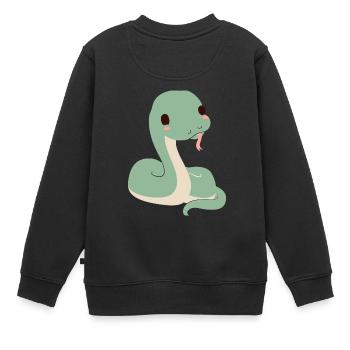 Serpent doux - Sweat Premium enfant bio - noir - Dos - AI Model Kid Female (0cm)