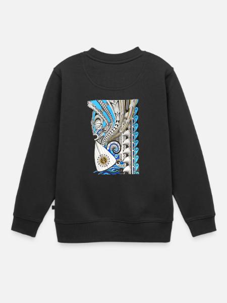 Vaa pirogue tahitienne - Sweat Premium enfant bio - noir