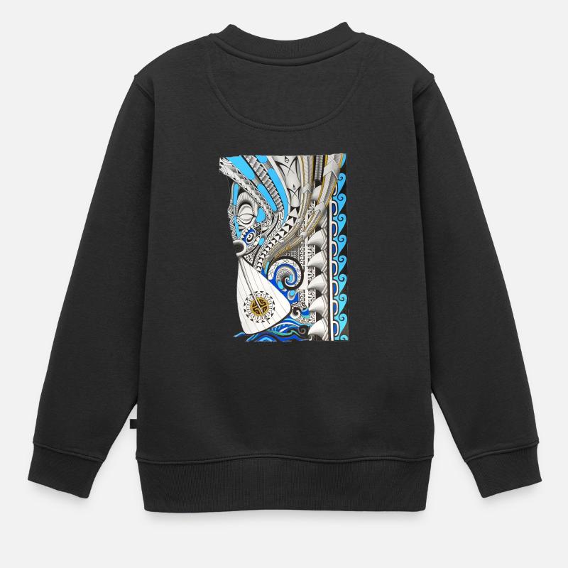 Vaa pirogue tahitienne - Sweat Premium enfant bio - noir