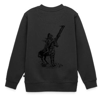 tente de tente Amérindien indien tipis Tomahawk - Sweat Premium enfant bio - noir - Dos - AI Model Kid Female (0cm)