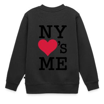 NY New York Loves Me - Kinder Premium Organic Sweatshirt - Schwarz - Hinten - AI Model Kid Female (0cm)
