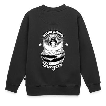 Burgers sumo - Sweat Premium enfant bio - noir - Dos - AI Model Kid Female (0cm)