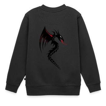Drachen Tribal Tattoo Form 2004 oooooooooooooo y - Kinder Premium Organic Sweatshirt - Schwarz - Hinten - AI Model Kid Female (0cm)