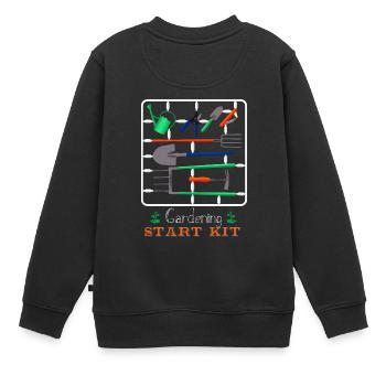 Garten Start Kit - Kinder Premium Organic Sweatshirt - Schwarz - Hinten - AI Model Kid Female (0cm)