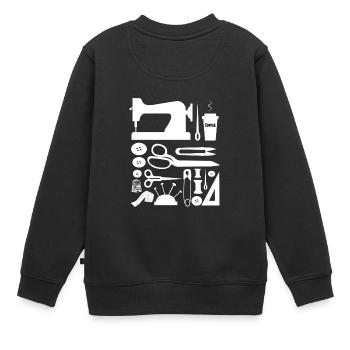 Nähen Näh Shirt Garn Sewing Sew witzig Schneider - Kinder Premium Organic Sweatshirt - Schwarz - Hinten - AI Model Kid Female (0cm)