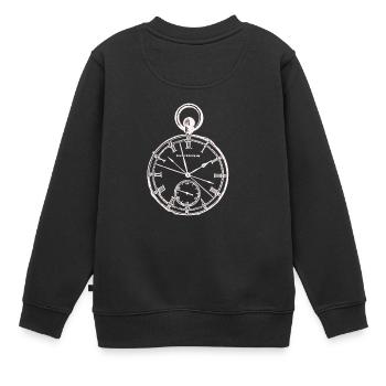 Stoppuhr schweizer Uhrwerk Geschenk Uhr - Kinder Premium Organic Sweatshirt - Schwarz - Hinten - AI Model Kid Female (0cm)