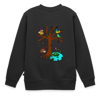 Arbre de saison - Sweat Premium enfant bio - noir - Dos - AI Model Kid Female (0cm)