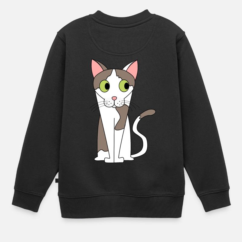 chat - Sweat Premium enfant bio - noir